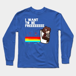 I want to be free~ Flying toilet 🚽✨ Long Sleeve T-Shirt